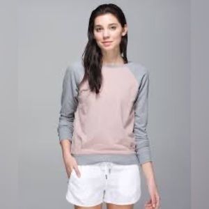 Lululemon Crew Love Pullover - heathered bark berry & heathered medium grey